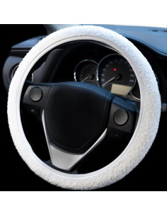 Funda de Volante Esponjosa SAADIAUTO para Mujeres 38 cm Blanco 2