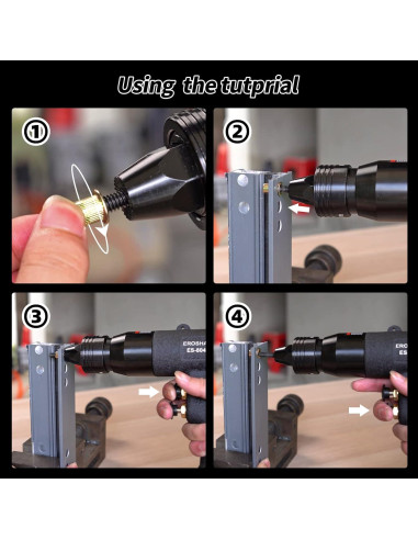 Pistola de Tuercas Neumática EROSHAK 704A 10-24 1/4 5/16 3/8