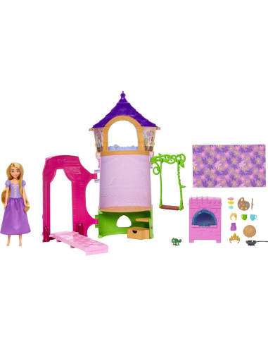Set de Juego Torre de Rapunzel Disney con Muñeca y 15 Accesorios