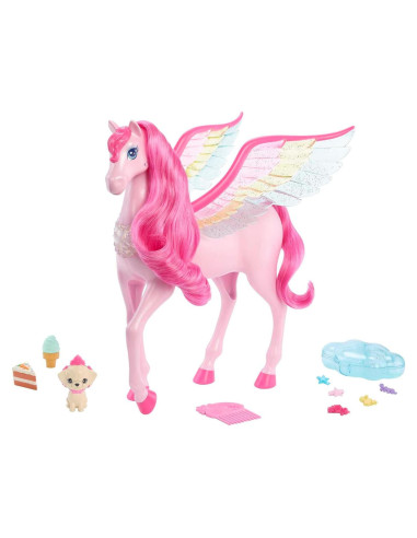 Pegaso Rosa Barbie Mattel Un Toque de Magia con Cachorro