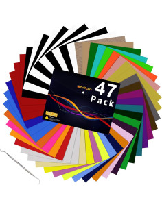 Paquete de Vinilo de Transferencia de Calor HTVRONT 47 Piezas 30.48x25.4 cm 2