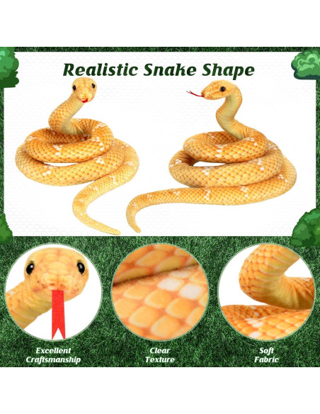 Peluche de Serpiente Amarilla MGZTTHW 180 cm Realista Peluche de Serpiente Amarilla MGZTTHW 180 cm Realista