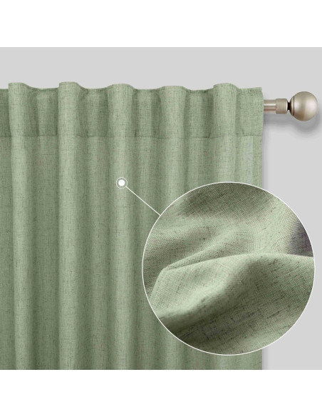 Cortinas Sheer KOUFALL Verde Salvia 52x229 cm Pack 2