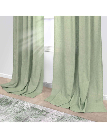 Cortinas Sheer KOUFALL Verde Salvia 52x229 cm Pack 2
