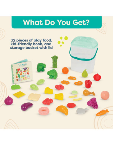 Juego de Comida de Imaginación B. toys - 32 Piezas + Libro