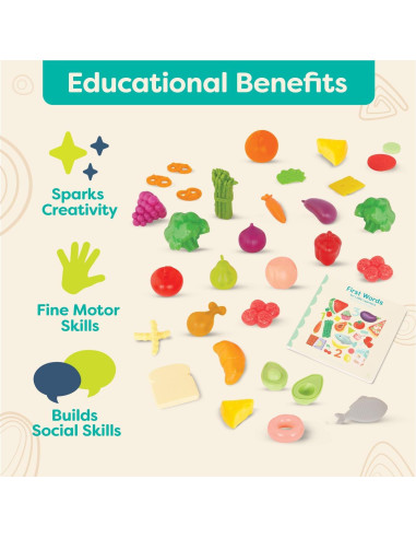 Juego de Comida de Imaginación B. toys - 32 Piezas + Libro