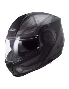 Casco Modular LS2 Horizon Axis Titanio Negro Pequeño