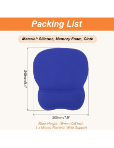 Almohadilla de Ratón Ergonómica PATIKIL con Reposamuñecas Azul 2