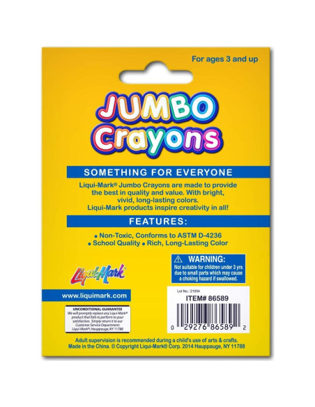 Juego de Crayones Jumbo Liqui-Mark 8 Piezas No Tóxicos