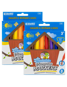 Marcadores Lavables BAZIC Jumbo 8 Colores Anchos No Tóxicos
