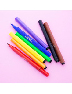 Marcadores Lavables BAZIC Jumbo 8 Colores Anchos No Tóxicos 2