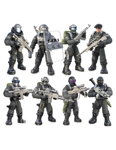 Set de Bloques de Construcción Policía 8 Piezas GUANGDONG K8832-5