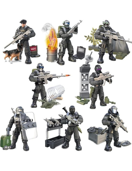 Set de Bloques de Construcción Policía 8 Piezas GUANGDONG K8832-5