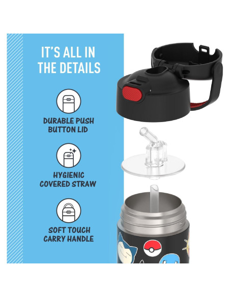 Botella de Agua THERMOS FUNtainer 354ml con Pajilla Pokémon