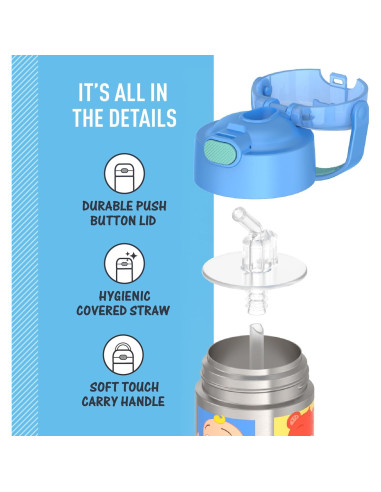 Botella de Agua THERMOS FUNtainer 354 ml con Pajilla Cocomelon