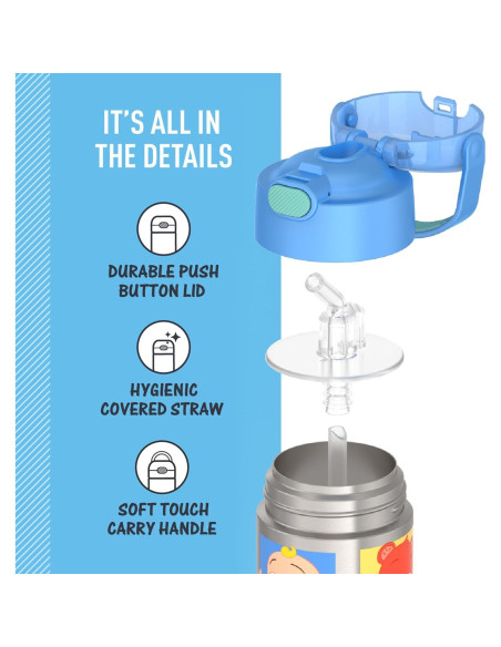 Botella de Agua THERMOS FUNtainer 354 ml con Pajilla Cocomelon