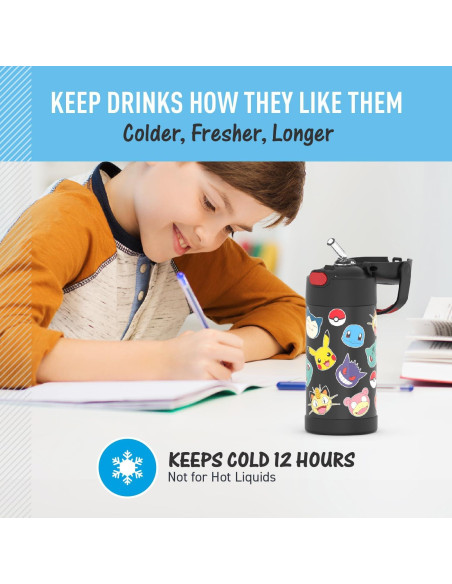 Botella de Agua THERMOS FUNtainer 354ml con Pajilla Pokémon