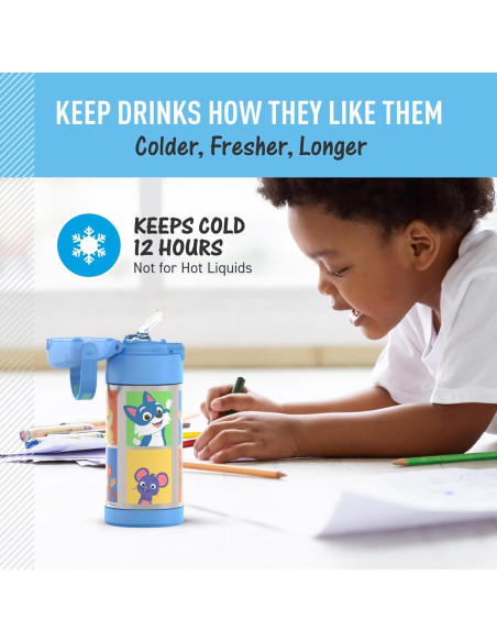 Botella de Agua THERMOS FUNtainer 354 ml con Pajilla Cocomelon