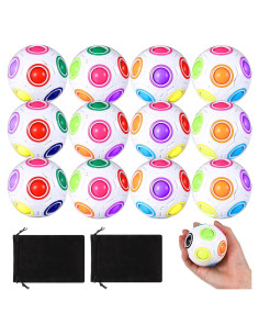 Paquete de 12 Bolas Antiestrés Arcoíris Lenwen - Juguete