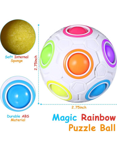 Paquete de 12 Bolas Antiestrés Arcoíris Lenwen - Juguete