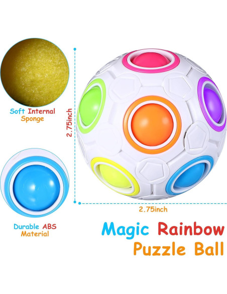 Paquete de 12 Bolas Antiestrés Arcoíris Lenwen - Juguete