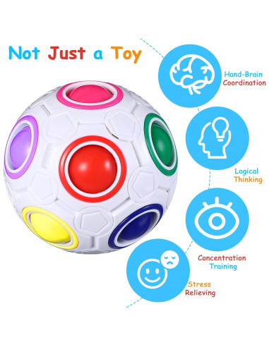 Paquete de 12 Bolas Antiestrés Arcoíris Lenwen - Juguete