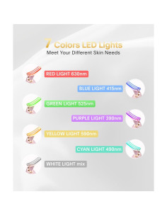 Masajeador Facial Sunpint Rosa 7 Colores Portátil 2