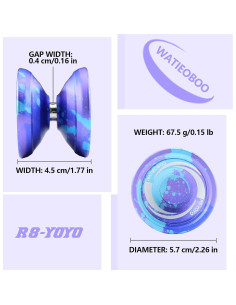 Yoyo WATIEOBOO R8 Profesional Doble Función Azul Púrpura 2