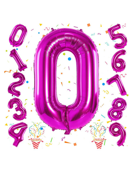 Globo Número 0 Rosa Fucsia 101,6 cm para Fiestas