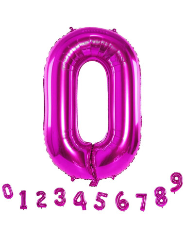Globo Número 0 Rosa Fucsia 101,6 cm para Fiestas