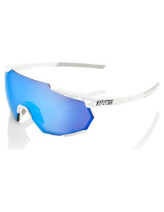 Gafas de sol Racetrap 100% - Blanco mate, Lente HiPER azul