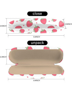 Estuche para Gafas Duro PU M7-Fresa con Paño de Limpieza 2