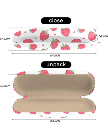 Estuche para Gafas Duro PU M7-Fresa con Paño de Limpieza