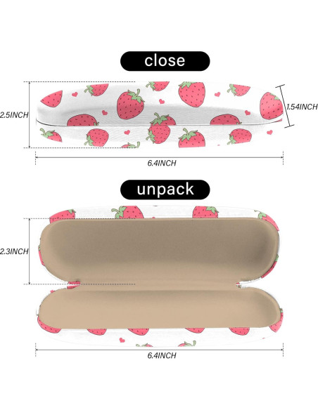Estuche para Gafas Duro PU M7-Fresa con Paño de Limpieza