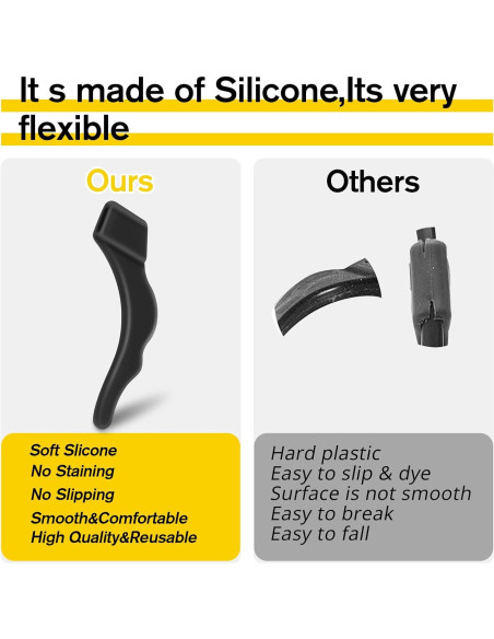 Soporte de oreja para gafas de silicona negra 12 pares