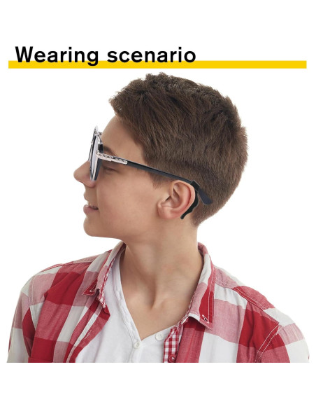 Soporte de oreja para gafas de silicona negra 12 pares