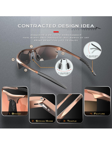 Gafas de sol SIPLION polarizadas para hombres UV400 ligeras