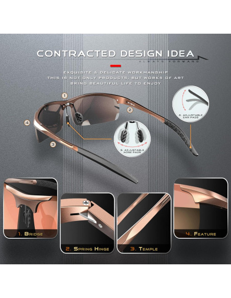 Gafas de sol SIPLION polarizadas para hombres UV400 ligeras Gafas de sol SIPLION polarizadas para hombres UV400 ligeras