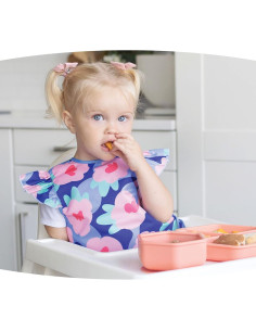 Babero Impermeable Tiny Twinkle Floral Azul 6-24 meses 2