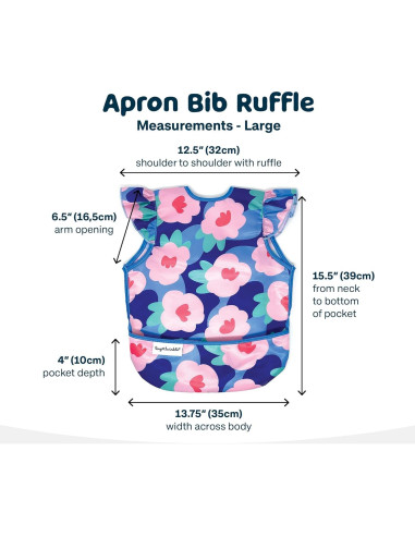 Babero Impermeable Tiny Twinkle Floral Azul 6-24 meses