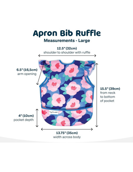 Babero Impermeable Tiny Twinkle Floral Azul 6-24 meses