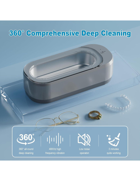 Limpiador Ultrasónico KUNPHY 350ml 46KHz Joyas y Gafas