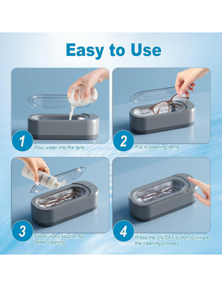 Limpiador Ultrasónico KUNPHY 350ml 46KHz Joyas y Gafas