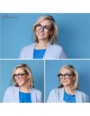 Gafas de Lectura AMOMOMA Cuadradas Anti-Luz Azul 1.0x