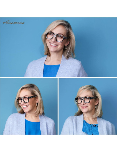 Gafas de Lectura AMOMOMA Cuadradas Anti-Luz Azul 1.0x Gafas de Lectura AMOMOMA Cuadradas Anti-Luz Azul 1.0x