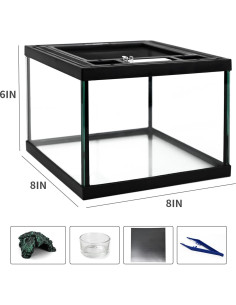 Mini Tanque de Vidrio MCLANZOO 20.32x20.32x15.24cm para Reptiles 2