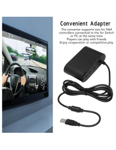 Adaptador ASHATA para Controlador N64 a Switch/PC - Turbo 2 en 1 2
