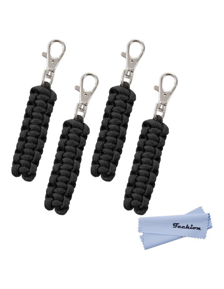 Paquete de 4 tiradores de cremallera Techion paracord