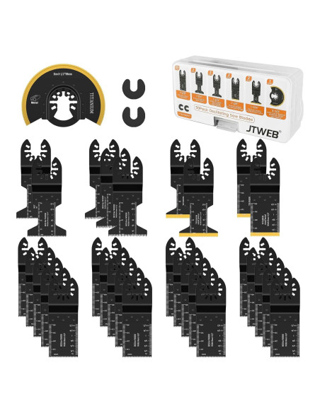 JTWEB 30PCS Cuchillas Oscilantes Titanio para Multiherramienta