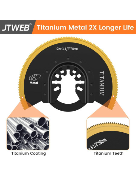 JTWEB 30PCS Cuchillas Oscilantes Titanio para Multiherramienta